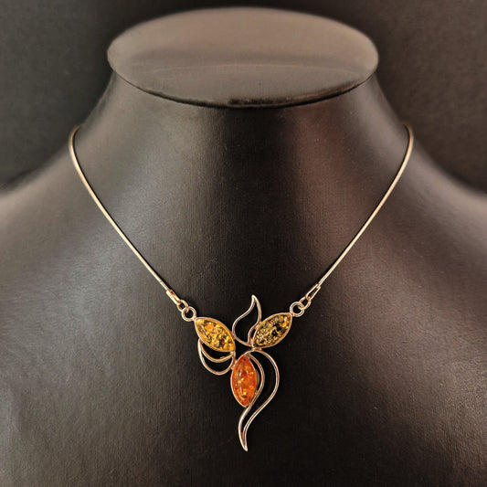 Amber flame necklace