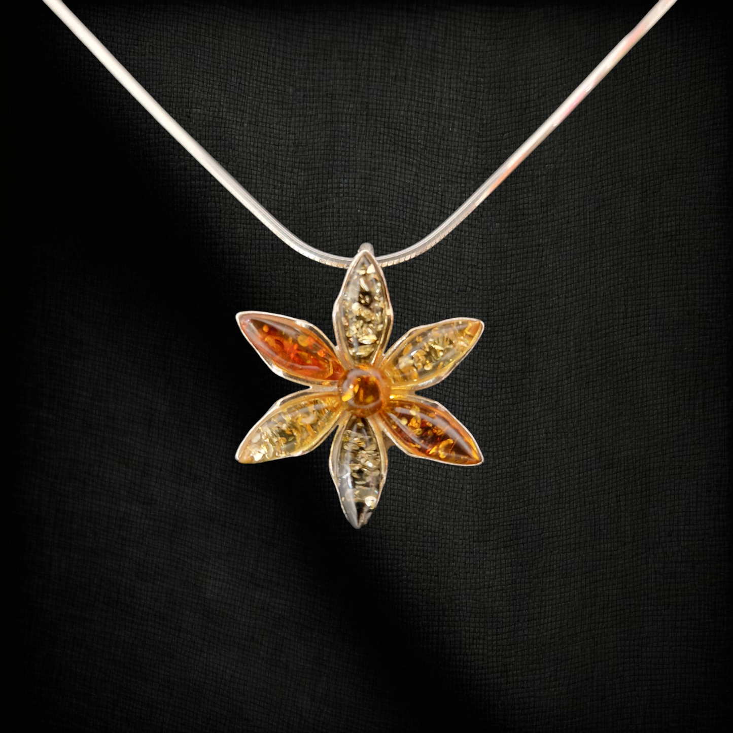 Amber flower Pendant