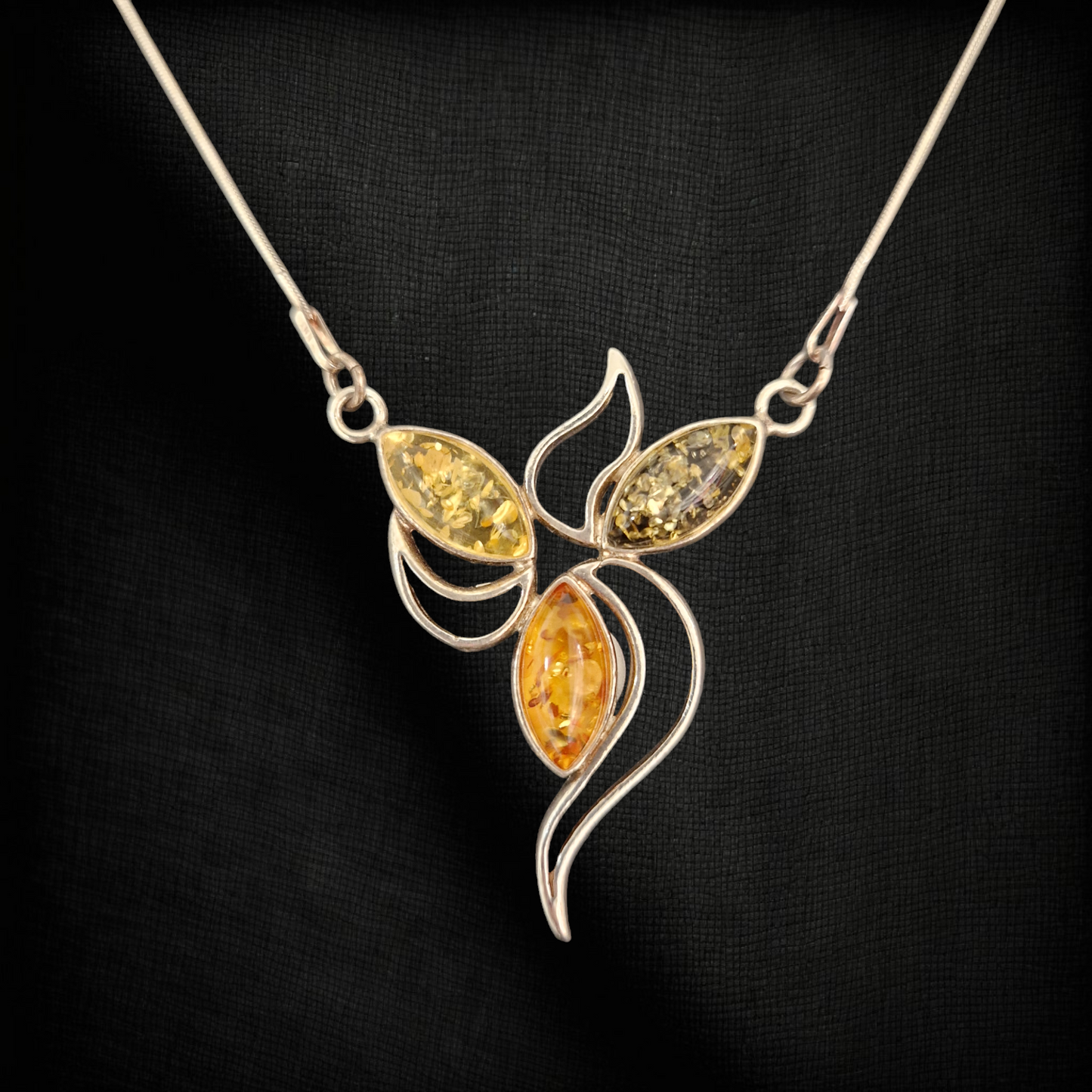 Amber flame necklace